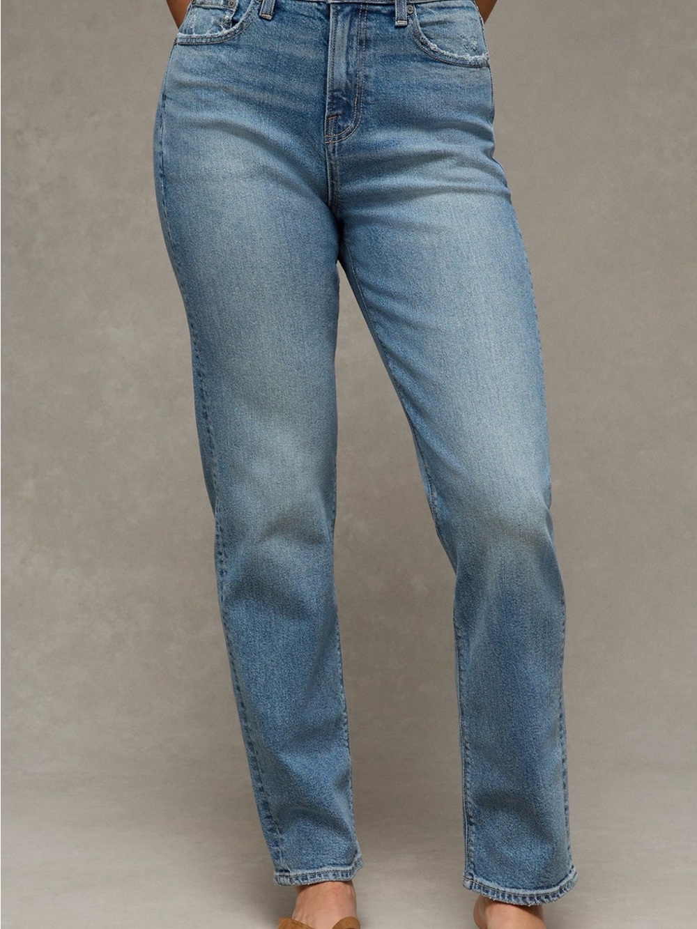 American Eagle Outfitters stretch super high waisted ankle straight jeans